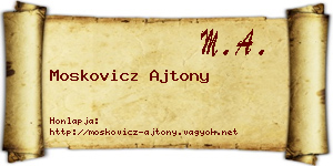 Moskovicz Ajtony névjegykártya